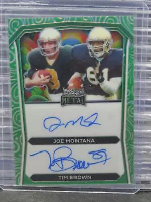 2024 Leaf Metal Joe Montana Tim Brown Green Dual Auto Autograph #2/3 • $0.99