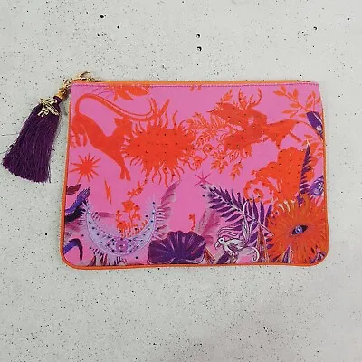 [ CAMILLA ] Womens Small Printed Purse Crystals - Canvas Clutch Tropic Of Neon • $150