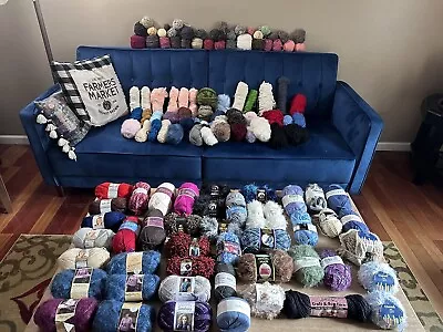 Huge Yarn Lot Of 125 45 New 80 Opened/used. Mixed Brands. • $209