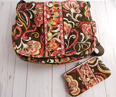 Vera Bradley Crossbody Messenger Laptop Bag With Wallet Puccini Floral Design • $20