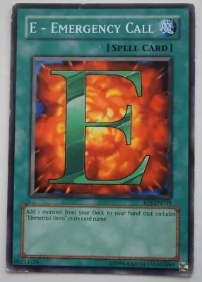 YuGiOh E - Emergency Call EOJ-EN039 - Unlimited Edition Yugioh TCG Spell Card • £3.95