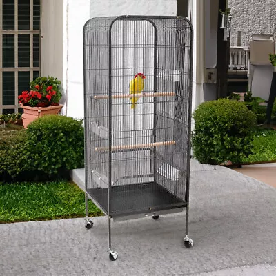 Large Parrot Bird Cage 5ft High Macaw Aviary Finch Cage Metal W/ Perch PlayStand • £62.95