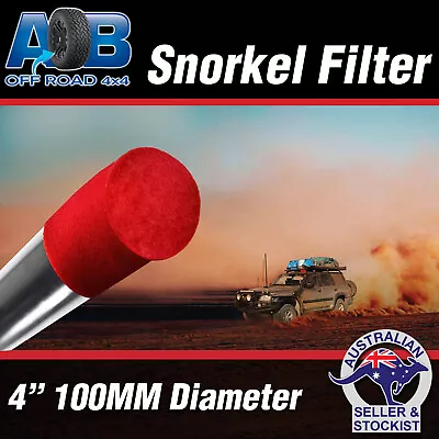 RED PLAIN Snorkel Sock Pre Filter Cleaner 4  100mm Ram Head Cover Air Filter 4x4 • $26.50