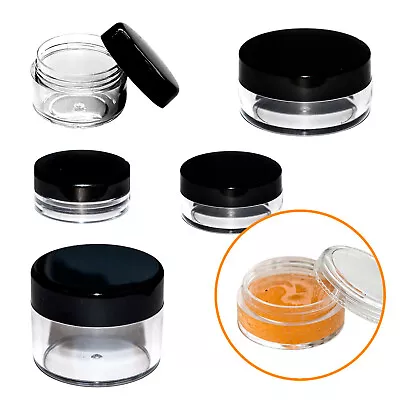 3ml 5ml 8ml 10ml Empty Round Plastic Cosmetic Container Sample Pot Jar Travel • £3.69