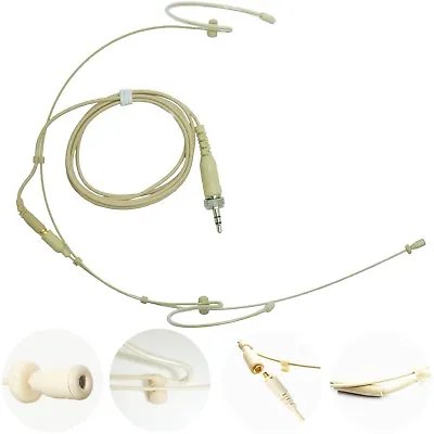 Professional Beige Ear Hook Headset Microphone For Head Worn Wireless Body Packs • £32.99