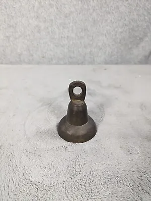 Vintage Primitive Brass Bell With Hook 2  Tall • $14.98
