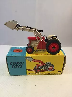 Vintage Corgi Toys Massey - Ferguson 65 Tractor With Shovel No. 53 Boxed • £49.99