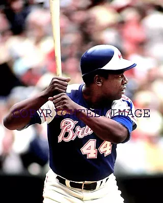 Hank Aaron 1954-74 Milwaukee- Atlanta Braves Color 8x10 A • $5