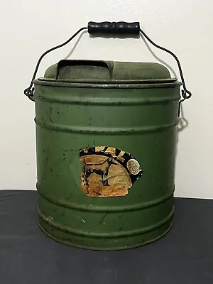 Antique Stuber & Kuck Lunch Pail Bucket 3 Compartment 1 Liquid Stackable Metal • $174