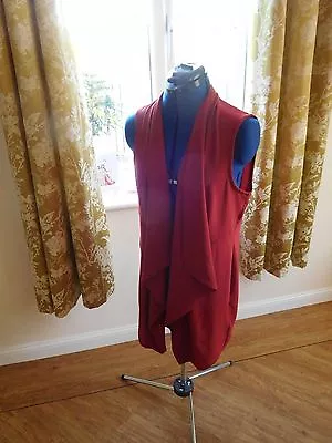 BNWT Size 12 Debenhams Principles By Ben De Lisi Terracotta Red Long Waistcoat • £20