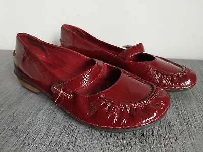 Clarks Red Patent Leather Low Heel Slip On Mary Jane Style Shoes Size UK 6.5 • £19.99