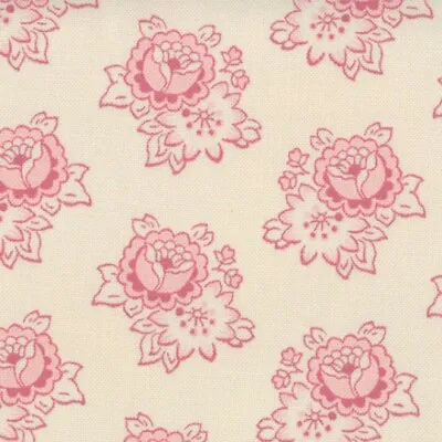 Cabbages And Roses For Moda-Fresh Cut-Athill Range Pink On Ivory (LAST YARD)OOP • £6.74