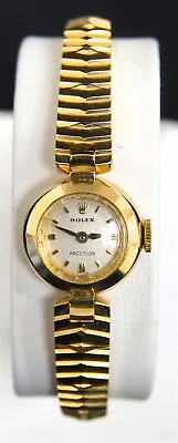 Ladies Vintage ROLEX Precision 18k Gold Manual Wind Cocktail Watch Cal. 282 • $1999.95