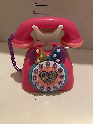 Disney Minnie Mouse Happy Helpers 7” Talking Telephone Pink Rainbow Works • $6