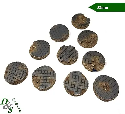 32mm Round Urban Shattered Pavement Resin Scenic Bases (x10) Warhammer 40K • £5.19