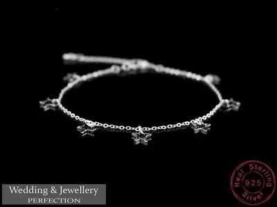 Genuine 925 Sterling Silver Ankle Bracelet Women Anklet Foot Jewelry Chain Beach • £7.99