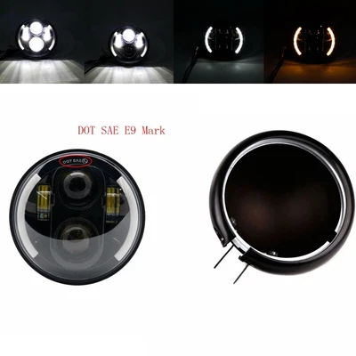 $44.17 • Buy 5.75  LED Headlight + Housing Mount Bracket For Yamaha V-Star XVS 650 950 1100