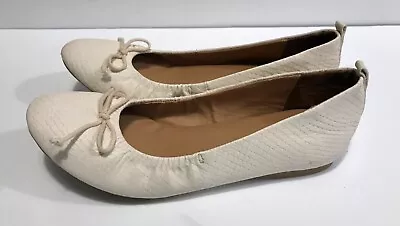 Merona Ivory Cream Off-White Ballerina Flats With Bows Women’s Shoes Size 7  • $10