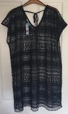 £15.99 • Buy Marks And Spencer Womens Beautiful See-through Beachwear Size L Navy New Withtag