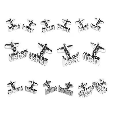 Cufflinks Word Cut Out Silver Wedding Cuff Link Groom Best Man Usher Etc! • £2.87