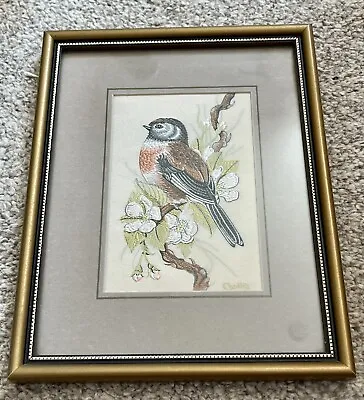 £6.95 • Buy Vintage JJ Cash's Miniature Framed Woven Silk Bird Picture - Linnet - 6” X 7.5”