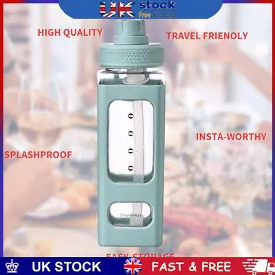 Water Bottle 23.6 Oz Large Capacity Bottle Straw & Lovely Sticker (Green) • £7.89
