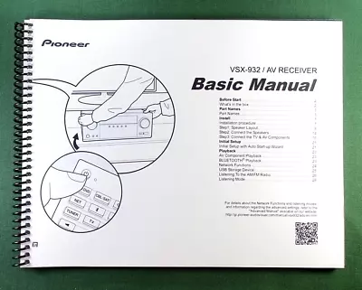 Pioneer VSX-932 Basic Instruction Manual: 32 Pages & Protective Covers! • $33.30