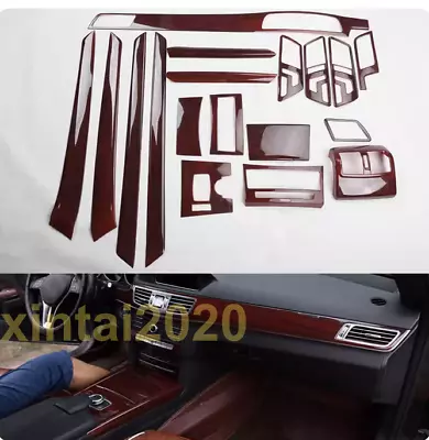 Car Accessories Red Wood Grain Trims Kit Cover For Benz E-Class W212 2014-2015 • $372.99