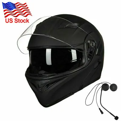  Motorcycle Helmet With Bluetooth Headset Modular Full Face Helmets Flip Up DOT • $96.99