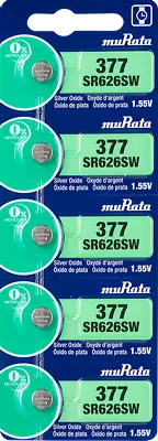 MURATA / SONY 377 SR626SW (5 Piece) SR626 V377 Watch Battery USA Seller • $2.84