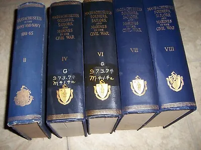  Massachusetts Soldiers Sailors And Marines In The Civil War  (1931) 5 Volumes • $199.99