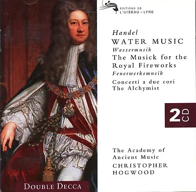 Handel - Water Music & Fireworks Music Etc - Aam/christopher Hogwood -decca 2cd • £2.25