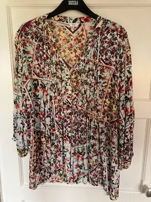 Cotton Traders Blouse/Top ~ Size 16 ~ Multicolour Patchwork Pattern ~ PreOwned • £10.50