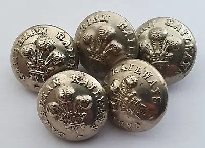 £24 • Buy 5x Cambrian Railways Staff Uniform Buttons 16mm Mixed Makers Etc  Transportation
