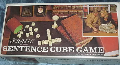 Vintage Scrabble Sentence Wood Word Cube Game 1971 Selchow & Righter  COMPLETE • $9.95