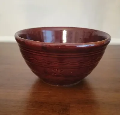 Marcrest Oven Proof StoneWare Brown Mixing Bowl USA Daisy Dot Design 8” • $12