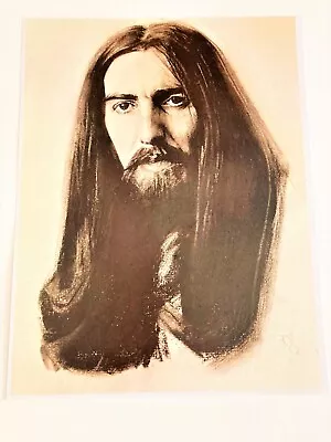 George Harrison The Beatles Print Of Original Charcoal Drawing Circa 1974 12X8 • £29.18