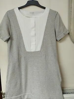 Toast Thick 100% Cotton Grey/ White Dress 12 • £11.99