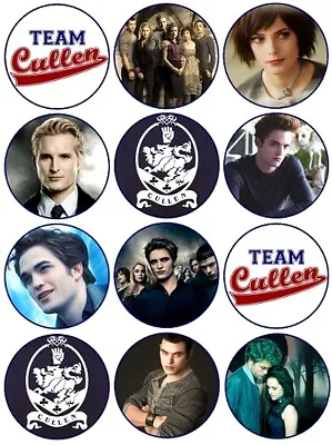24 Team Edward Cullen Twilight Fairy Cake Toppers Edible Party Decorations • £2.25