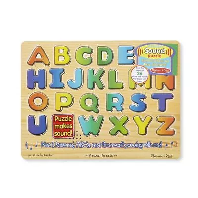 Melissa & Doug Alphabet Sound Wooden Learning Puzzle Board 26 Letter Pieces • $28.98