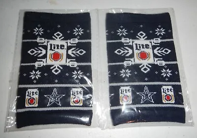 2 Miller Lite Dallas Cowboys Ugly Christmas Sweater Can Beer Bottle Koozies • $11.95