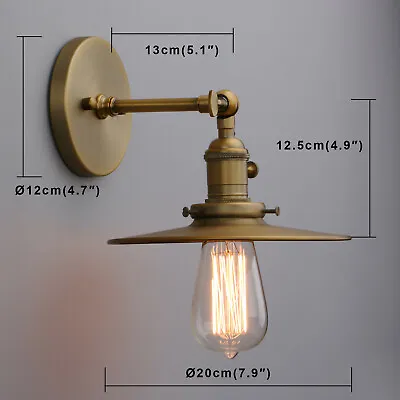 Vintage Industrial Wall Sconce Lamp Metal Shade Loft Barn Light Fixture W Switch • $47.99