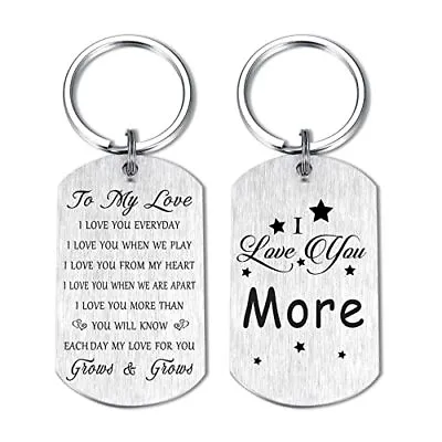 I Love You More Keychain I Love U Gifts For Him Her Women Men Annivesary Keyc... • $17.40