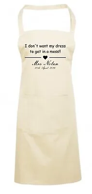 Wedding Bridal Bib Apron Cotton Blend Protects Dress Machine Washable Solid • £14.75