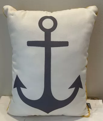 Thro By Marlo Lorenz Anchor Nautical Ocean Beach Throw Pillow 12x16” • $19.99