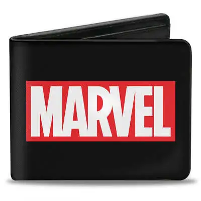 Marvel Comics Logo Brick Black Red White Bifold Wallet • $17.95