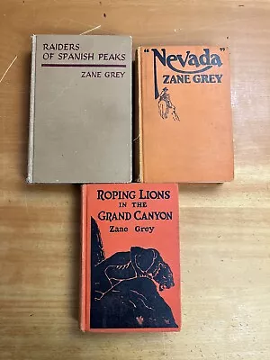 Lot Of 3 Vintage Zane Grey Western Hardcover Books Nevada Grand Canyon 1920s • $15