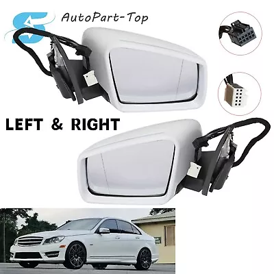 White Right ＆ Left Side Mirror For Mercedes C250 C300 C350 2011 2012 2013 14 • $155.29