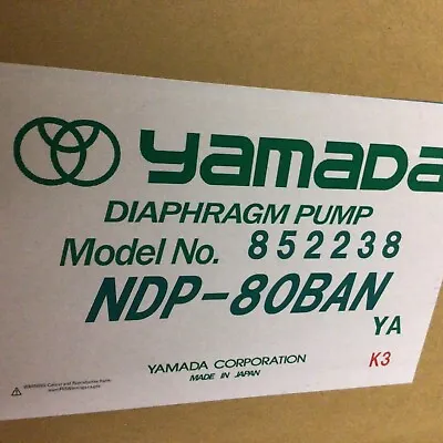 YAMADA 852238 NDP-80BAN 3  Aluminum Buna Air Operated Double Diaphragm Pump New • $2575