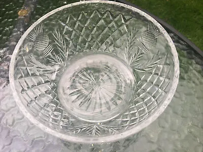 £36.75 • Buy Vintage Edinburgh Crystal Thistle Design Cut Class Fruit Bowl - Rare - 8” Dia